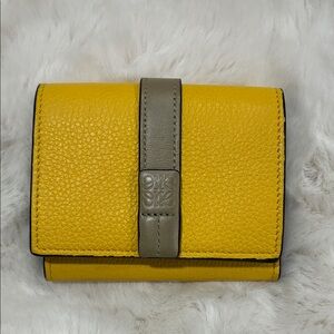 Yellow and Gray Leather Wallet